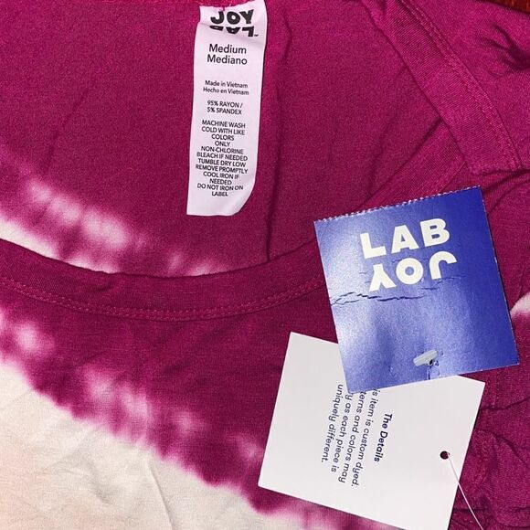 JOY LAB Pink and Orange Tie Dye Top-M NWT - Picture 6 of 7